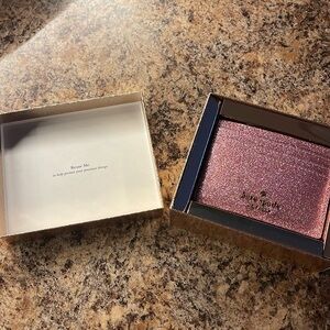 Kate Spade pink glitter card case